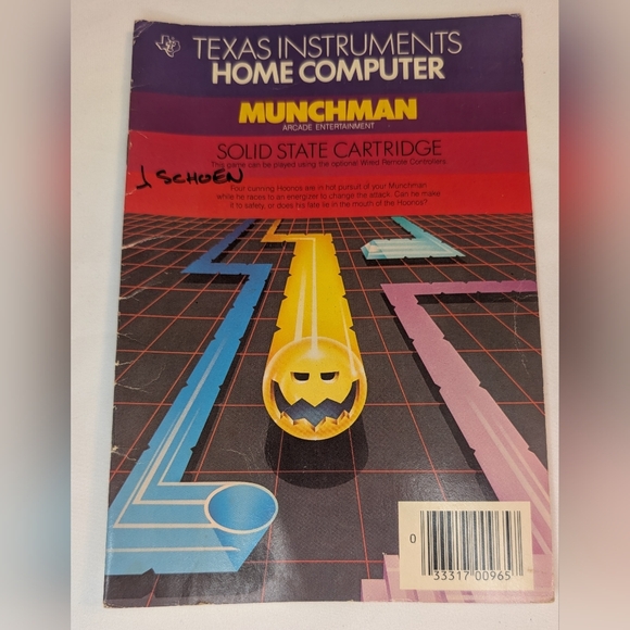 Vintage Texas Instruments Munchman Game Cartridge TI99/4A w/ Manual UNTESTED - Picture 2 of 7